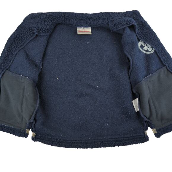 Hanna Andersson Sherpa‎ Fleece Full Zip Jacket Boys 80 18-24 Months Navy Blue - Picture 5 of 8